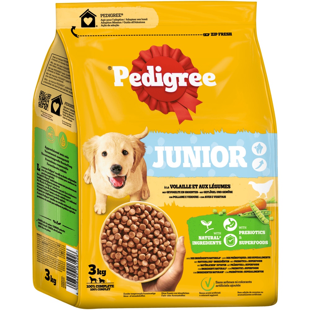 PEDIGREE® Junior mit Geflügel & Gemüse, Beutel 3kg