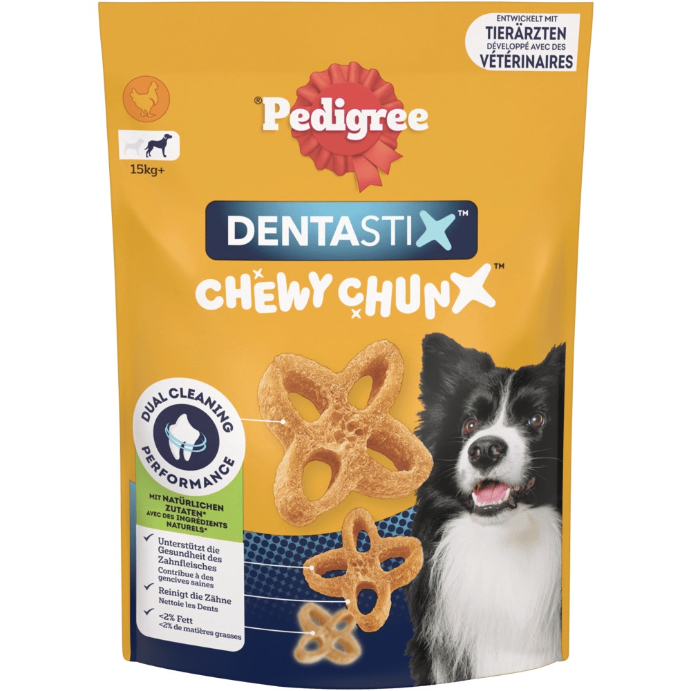 PEDIGREE® DENTASTIX™ CHEWY CHUNX™ Huhn Geschmack, Maxi 15kg+, 68g