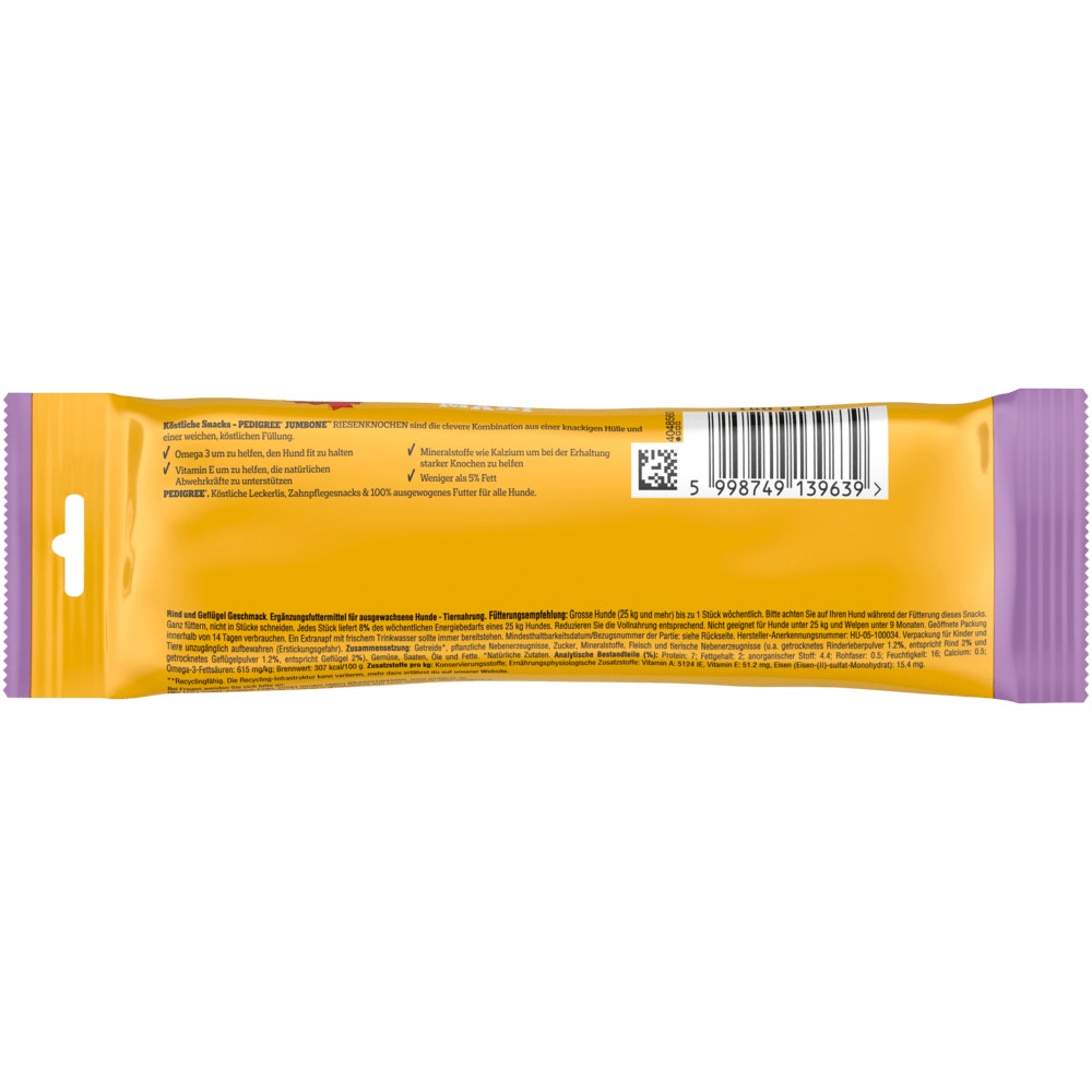 PEDIGREE® JUMBONE™ Riesenknochen Maxi mit Rind & Geflügel Geschmack, 1 Stück