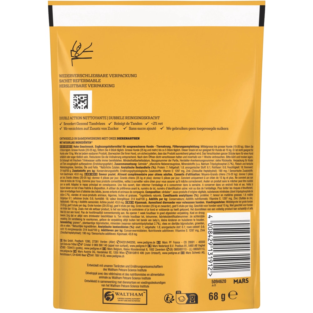 PEDIGREE® DENTASTIX™ CHEWY CHUNX™ Huhn Geschmack, Maxi 15kg+, 68g