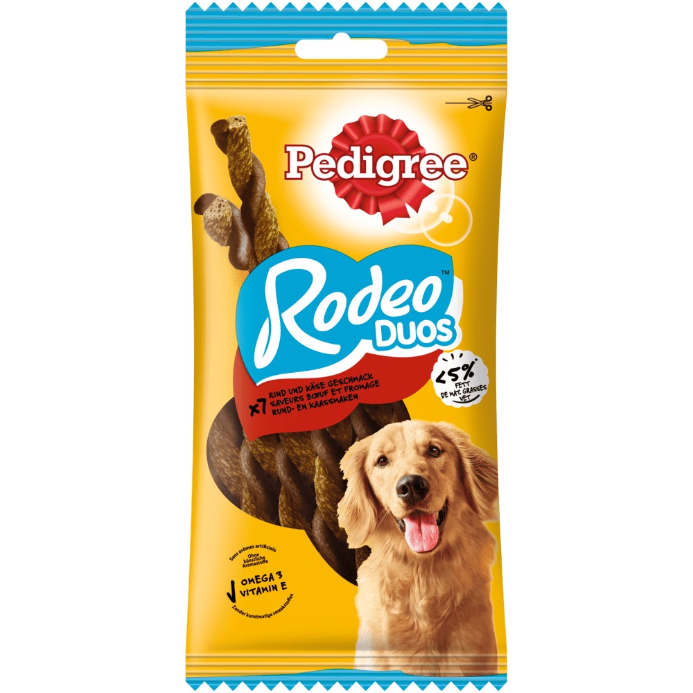 PEDIGREE® RODEO™ Duos mit Rind und Käse Geschmack, 7 Stück