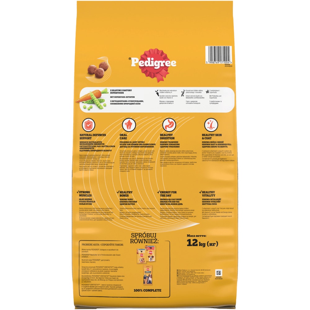PEDIGREE® Professional Nutrition Trockenfutter kleine Hunde Rind & Gemüse, 12kg